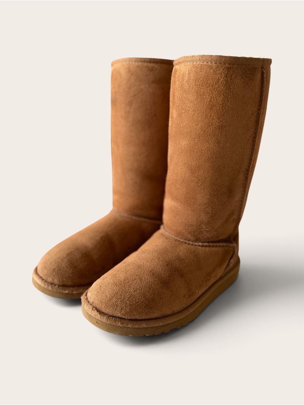 UGG Australia Classic Tall Chestnut Suede Sheepskin Boots Women’s Size 5